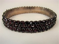 Victorian Garnet Sterling Silver Bangle