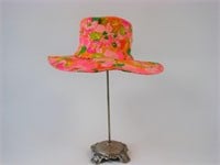 Vintage 1960s Neon Floral Bucket Hat