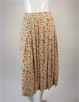 Vintage 1950s Novelty Print Circle Skirt