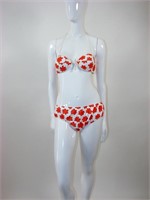 1960s Orange Flower Printed Paper Bikini