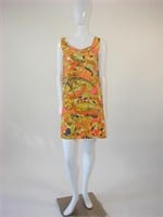 Vintage 1960s Abstract Print Paper Dress