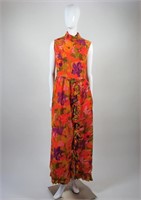 Vintage 1960s Chiffon Maxi Dress