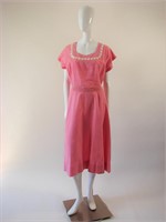 Vintage 1950s Pink Cotton Dress