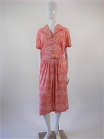 1950s Printed Jersey Day Dress
