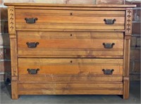 Antique Wooden Three Drawer Dresser