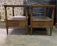 Wood Sofa Side tables with drawer, a pair