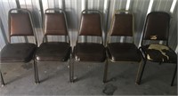 Lot of 5 Stackable Cushioned Chairs
