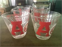 Set of 6 Crimson Tide Alabama Glasses