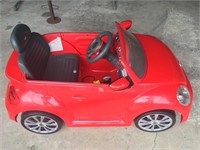 Red Convertible VW Beetle Battery Car Works