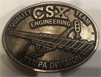 CSX Quality Engineering Team Brasss Belt Buckle