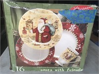 Gibson Santa with Friends 16 Piece Dish Set