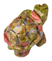 Natural Handcarved Unakite Stone Tortoise Ornament