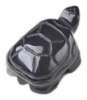 Natural Carved Obsidian Stone Tortoise Ornament