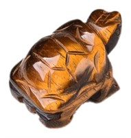 Natural Carved Tigers Eye Stone Tortoise Ornament