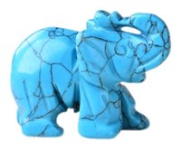 Natural Carved Turquoise Elephant Ornament