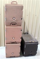 Catering Equip- (3) Stacking Cambro Box's, 1 without handle