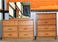 1950's Dresser, Mirror and Chest of Drawers