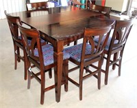 Tall Table w/1 Leaf & 6-Chairs