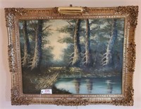 Lot #2545 - Large scale framed oil on canvas