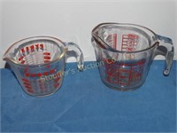 1 Pyrex & 1 Anchor Hocking glass measuring cups