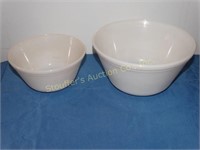 2 Federal Milk Glass mixing bowls largest is 9"d