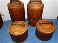 4 pc. Cornwall Wood & Plastic Canister Set