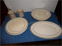 Vintage Dinerware- 2 Victor mugs, 3 Warwic plates