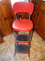 Vintage Stylaire Red metal step stool