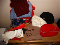 Ladies hats, gloves, scarves
