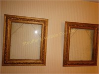 2 Wood picture frames 1 shows wear 23"x 27"