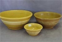 Lot of 3 yellow ware bowls