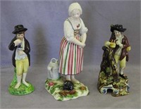 Lot of 3 early Staffordshire figurines