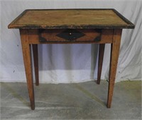 Early Scandinavian table w/tapered legs & drawer