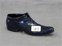 RW blue shoe, signed along arc of the heel