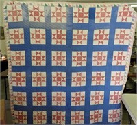 "8 Point Square" quilt, 74" x 64"