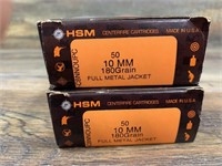 2 50 Round boxes of 10mm 180 grain FMJ cartridges,