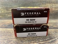 2 50 Round boxes of Federal 40 S&W 180 grain FMJ