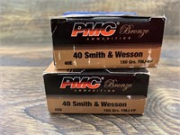 2 50 Round boxes of PMC 40 S&W  FMJ   1 is 165 1 i