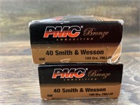2 50 Round boxes of PMC 40 S&W 180 grain FMJ   *SH
