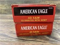 2 40 Round boxes of American Eagle .40 S&W 155 gra