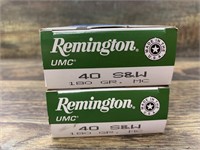 2 55 Round boxes of .40 S&W 180 Grain Remington FM