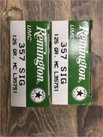 2 50 Round boxes of Remington .357 Sig 125 grain b