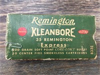 Box with 15 rounds of Remington Kleanbore .35 Remi