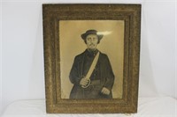 Large Framed Civil War Era Portrait