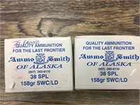 75 Rounds of Ammosmith of Alaska .38 SPL 158 grain