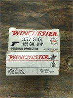 2 50 Round boxes of Winchester .357 Sig 125 grain