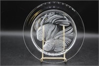 1975  Lalique France Crystal Koi Plate