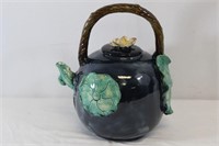 Large Dark Blue Lily Pad Tea Pot