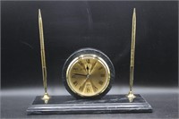 Mid Century Reflections Clock w/ Pen Holders