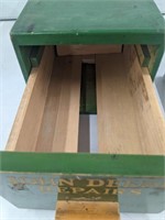 John Deere Repairs Wood File Box - Vintage